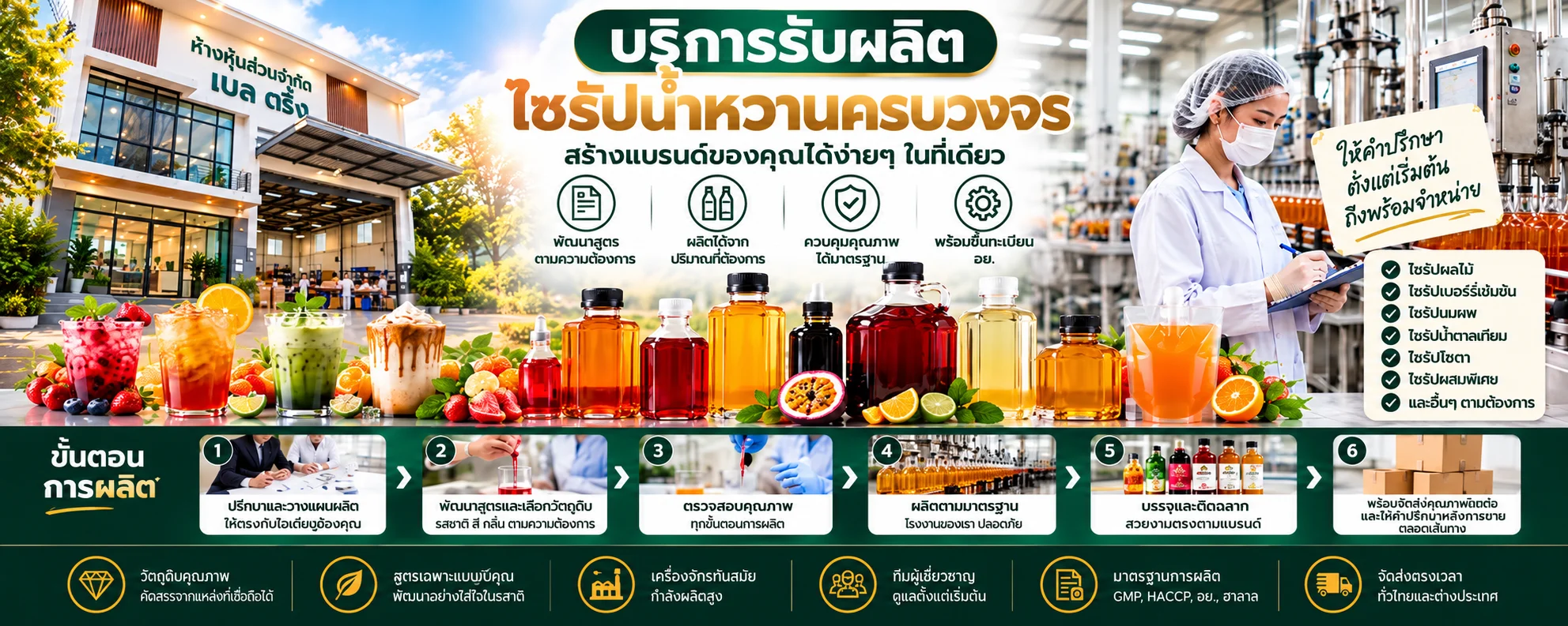 ผลิตและจำหน่ายน้ำหวาน ไซรัป